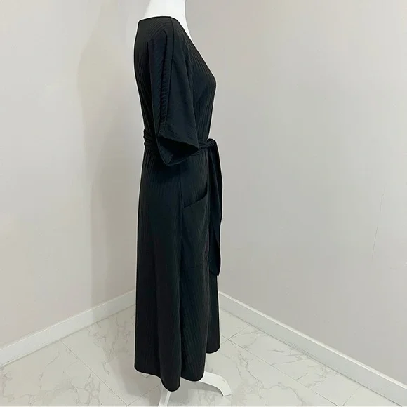 Rolla Coster Plunging Black Wrap Dress with
Flutter Sleeve Size: L - Picture 14 of 16